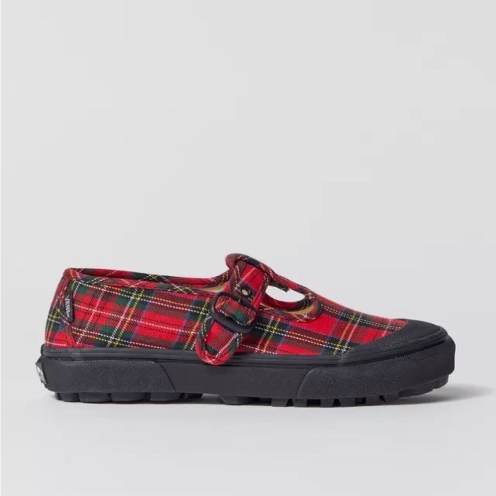 Vans Red and Black Plaid Sneakers includes 3 pack No Show Vans Socks 🧦 - Picture 3 of 6